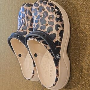 Crocs Baya Platform Printed Clog Leopard Cheetah Print Animal Womens 10